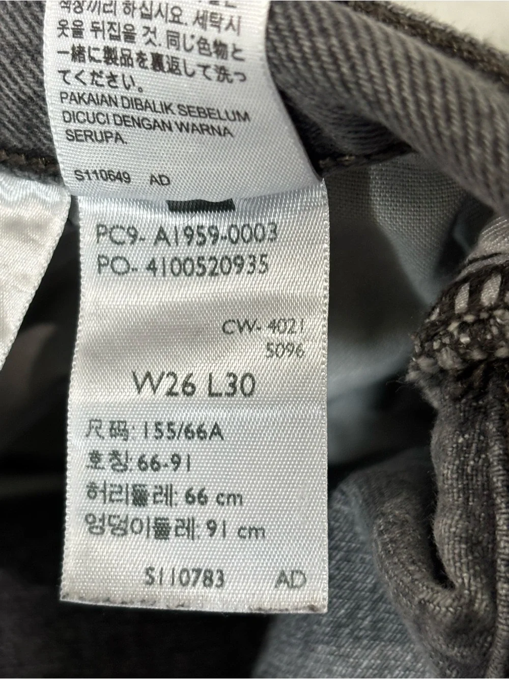 Levi's 501 Charcoal Straight-Leg Jeans